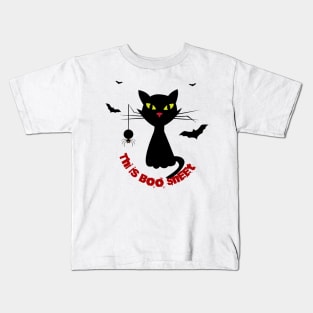 black cat halloween Kids T-Shirt